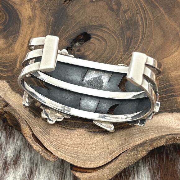 FEDERICO JIMENEZ Sterling Silver & Multi-Stone Rainbow Man Cuff Bracelet - Picture 6 of 6